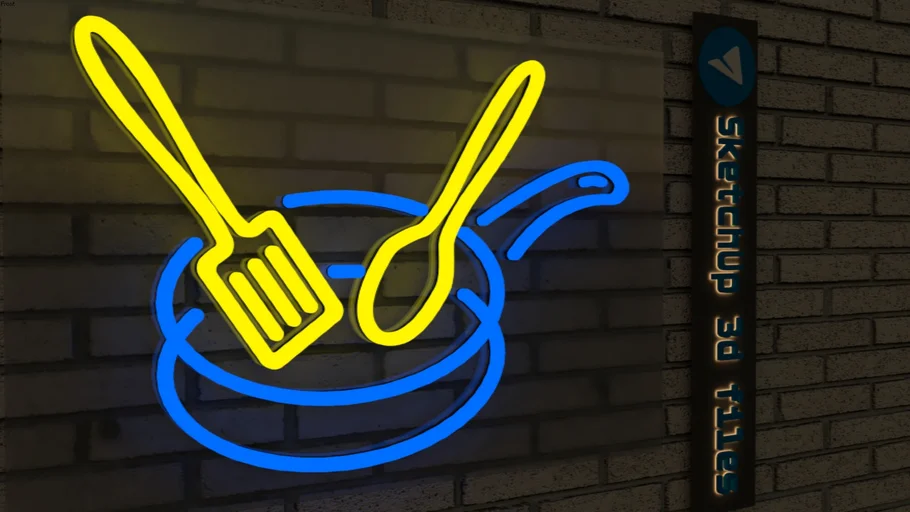 Neon food restaurant logo sign cafe