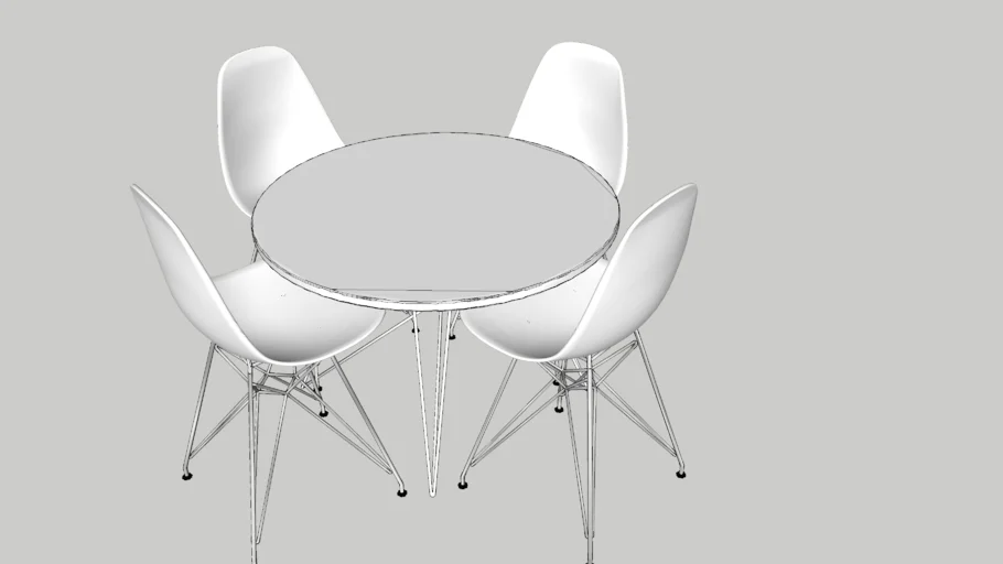 1000mm Eams Table & 4 Chairs