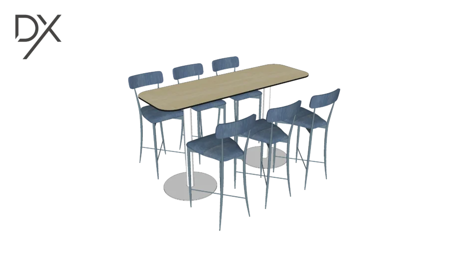 Sydney - Table commune - 72'' L x 24'' l x 40' H - Blanc & Bois clair ...