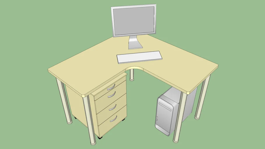 T-shaped desk | 3D Warehouse