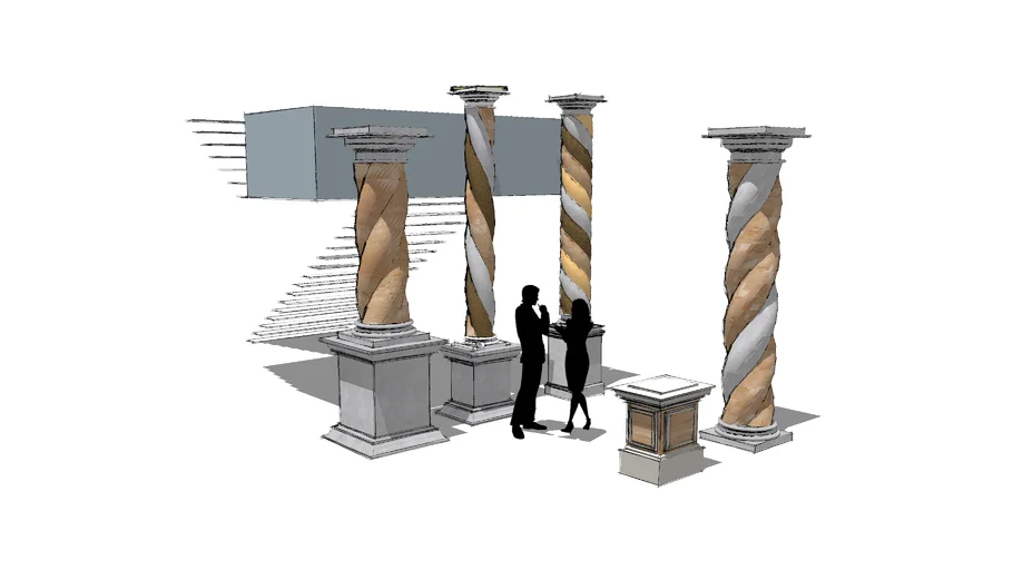 Spiral Rammed Earth Columns