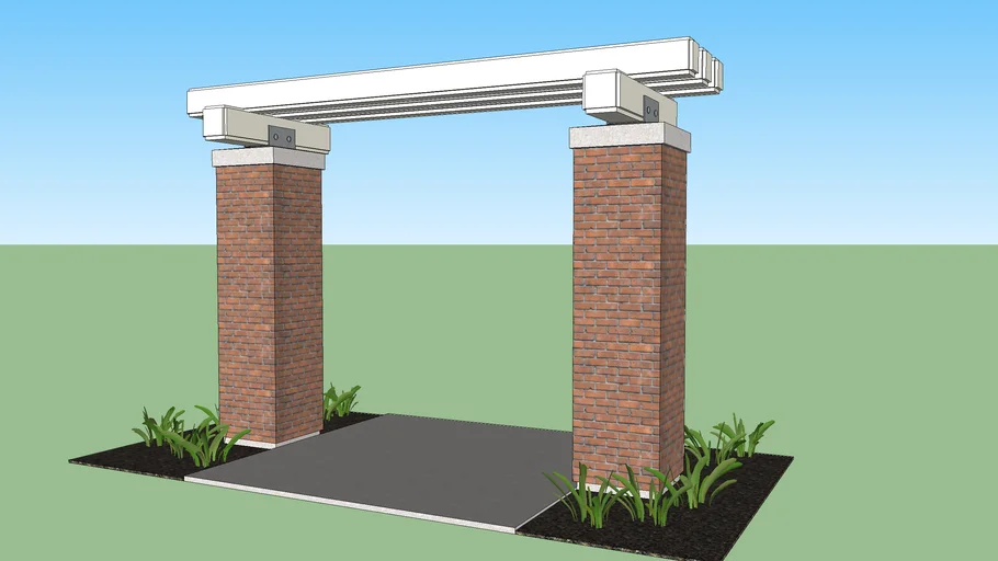 Brick Garden Courtyard Arbor