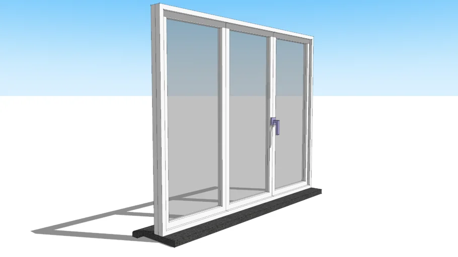 three-door window with window sill