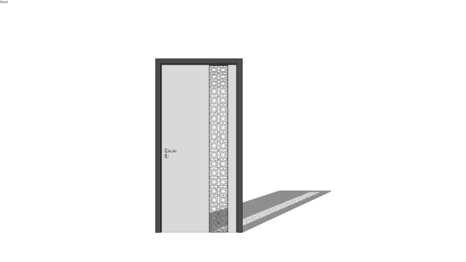 DOOR+MODERN+WOODEN+MAIN ENTRANCE+TRADITION+GLASS+JALI+CNC+METAL+HANDLE+WINSOW