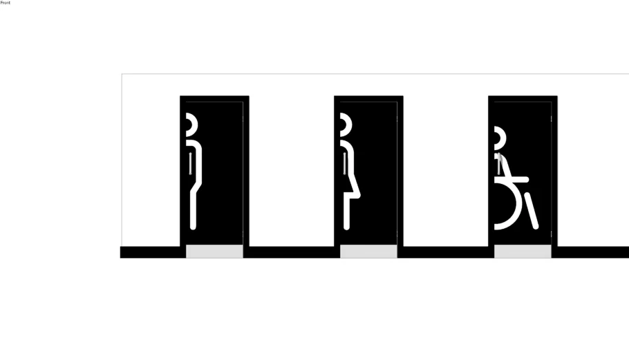 Toilet doors with Signage