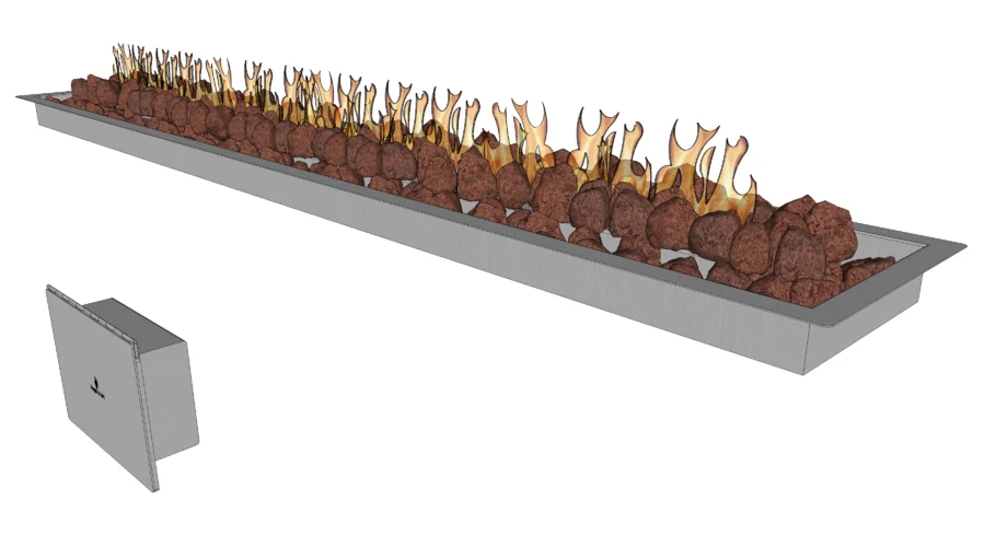 LAREIRA A GÁS RETANGULAR 120cm