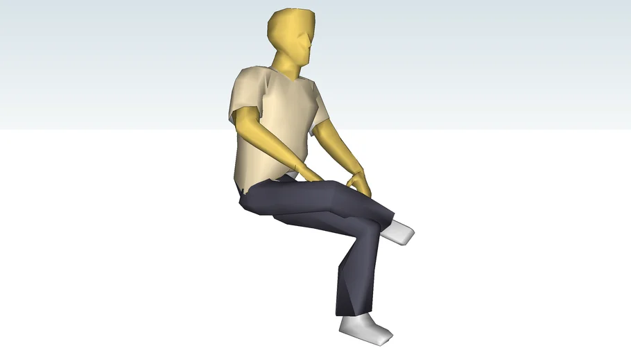 Sitting 3D Man