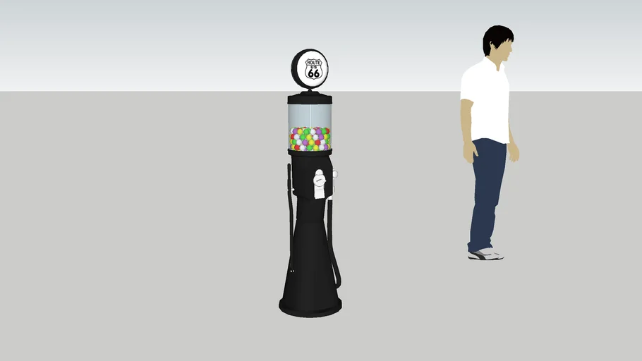 Route 66 theme gumball machine