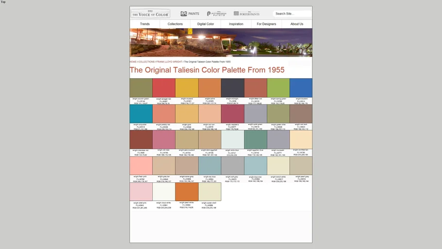 Frank Lloyd Wright Color Palette