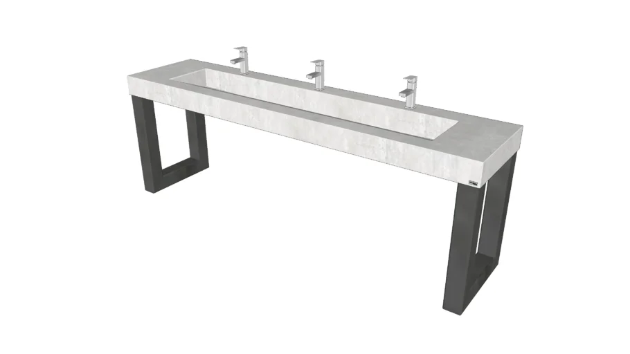 95" ZEN ADA Commercial Vanity with 72" Concrete Ramp Sink
