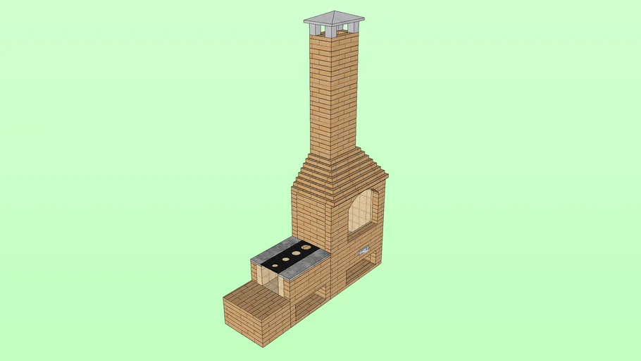 Fogão a lenha e churrasqueira
