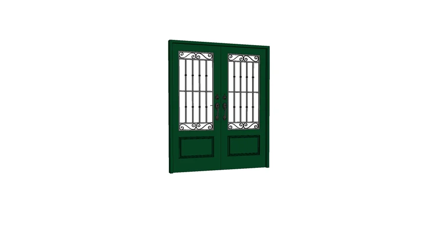 Puerta doble de seguridad con reja modelo 06