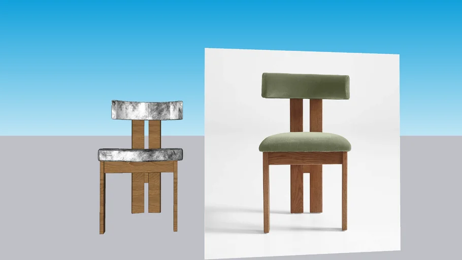 CREATE&BARREL - Ceremonie Green Mohair Dining Chair by Athena Calderone