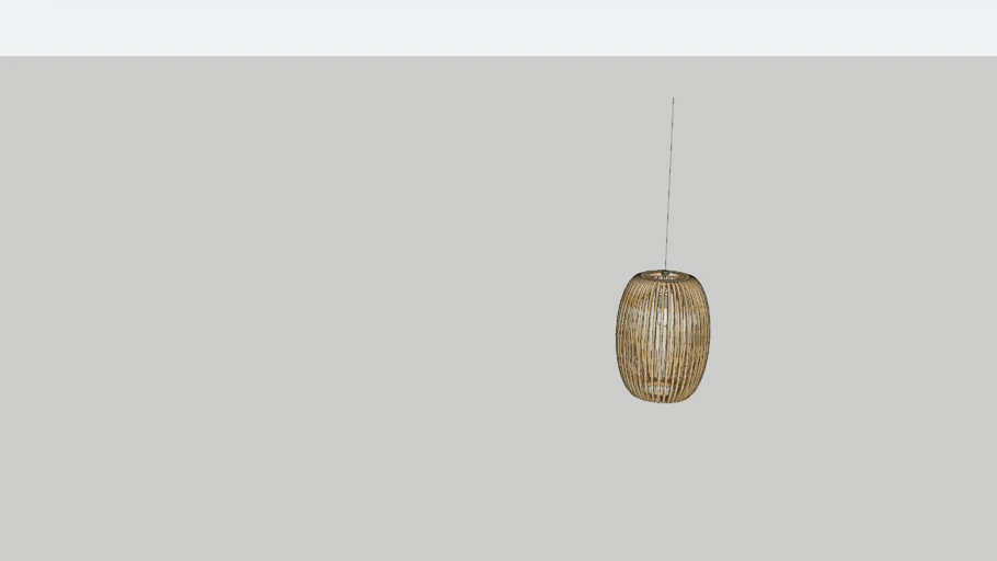 Woven Pendant Light Wood Barrel 