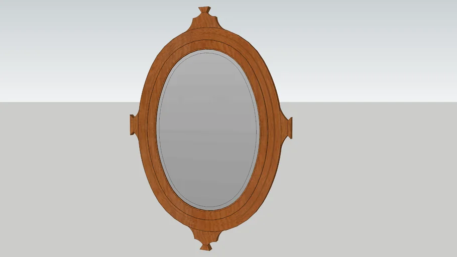 Oval wood frame glass