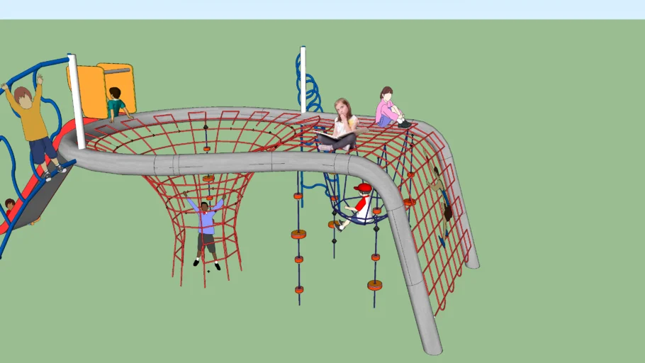playground equipment and children figures
