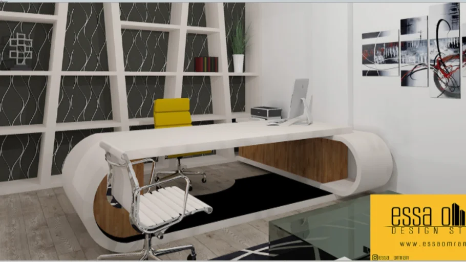 Modern office desk (large)
