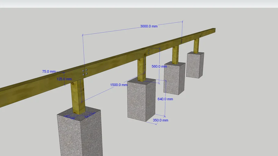Timber vehicle post and rail