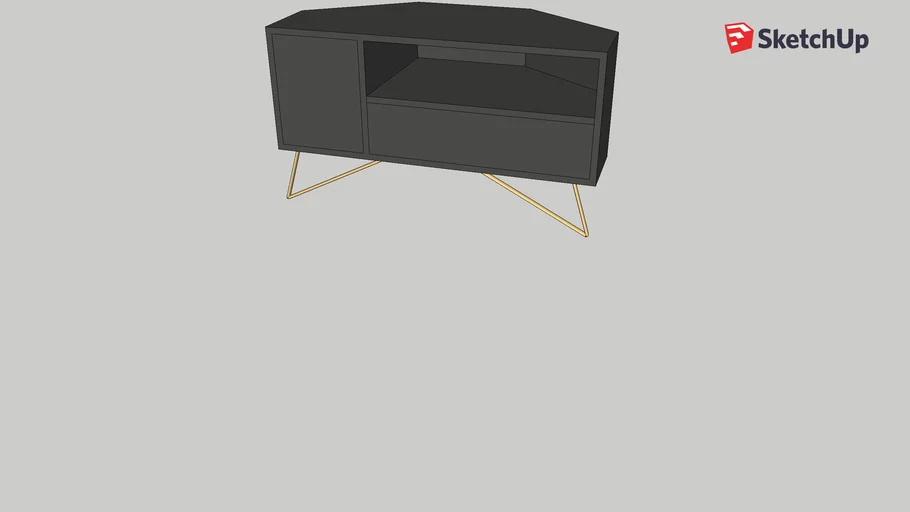 Elona Made meuble TV gris angle 