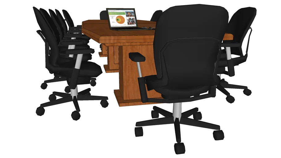 14' x 4'6" Tapered Corner Conference Table