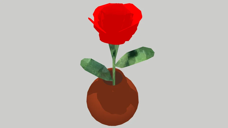 Vaso de Barro rosa vermelha