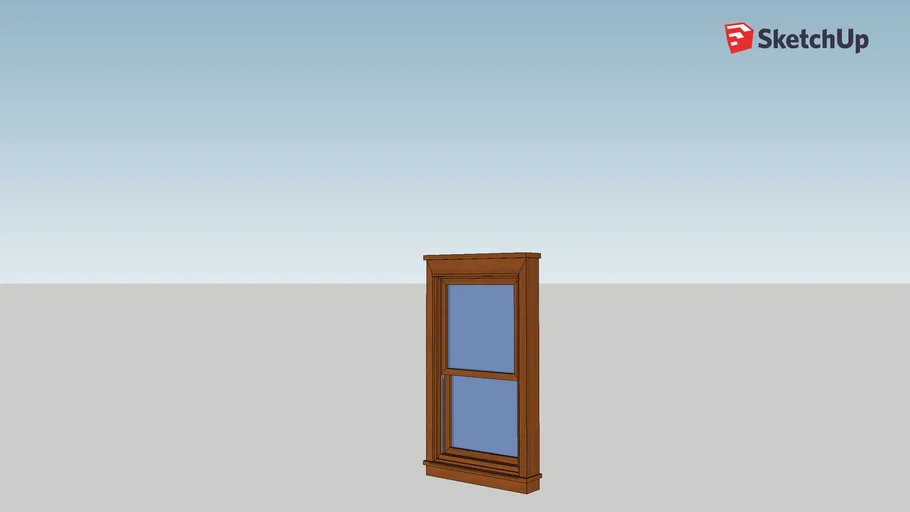 Double-hung Window 34inx60in - Detailed Clear Glass | 3D Warehouse