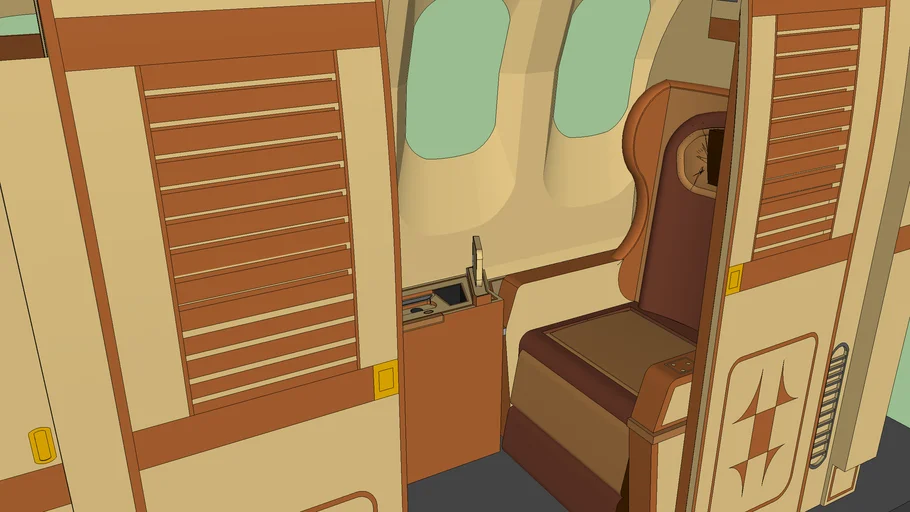 Airbus A380 Interior de Primeira Classe - Modelo 3D