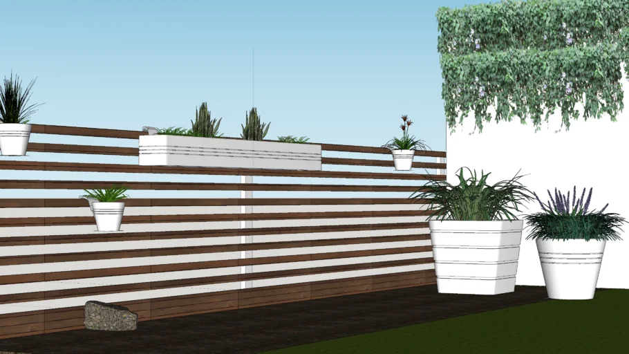 garden vases fence plant outdoor