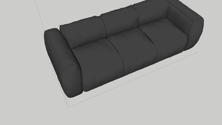 Emmet Grey Velvet Sofa