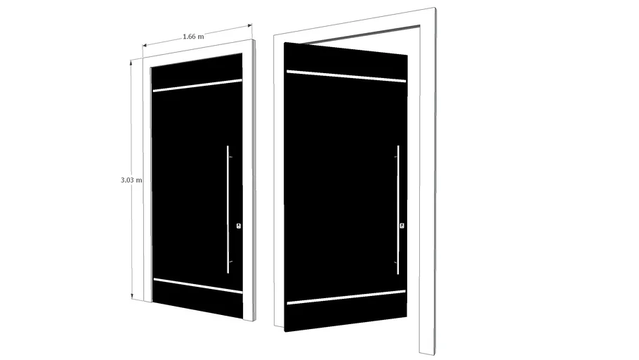 PORTA PIVOTANTE MÉDIA-ALTA BLACK PIANO - CST01PT02