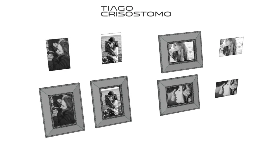 Porta rrrrrrrretratos Cromado e Espelho
