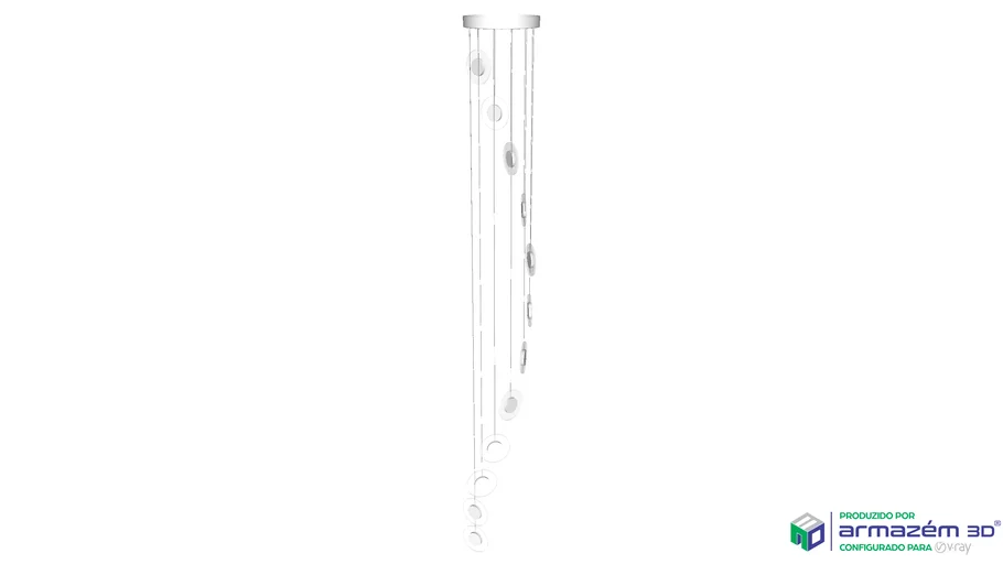 Lustre Aurora Branco com 12 pendentes circulares