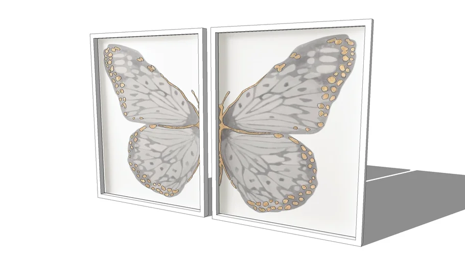 Hand-Gilded Butterfly Diptych Set - RHBaby&Child