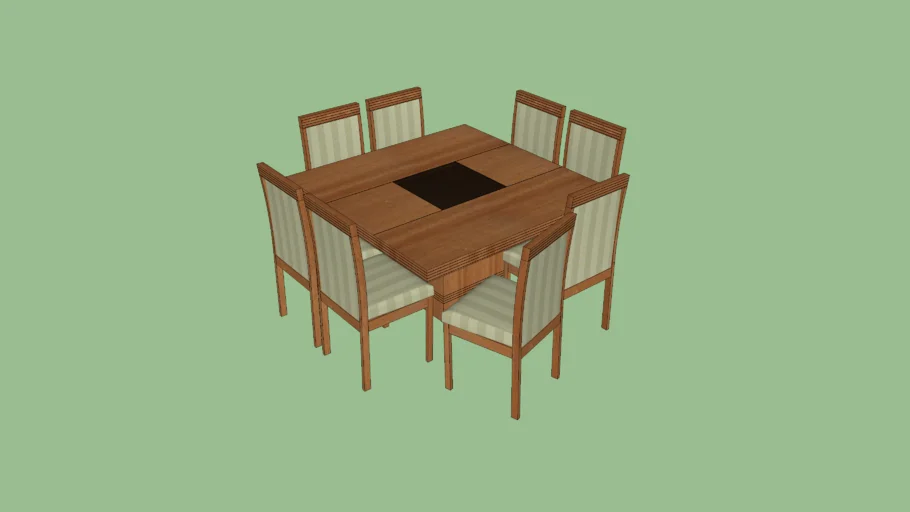 Mesa de jantar quadrada SketchUpBrasil