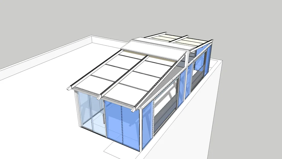 Pergola, guillotine & sliding glass door room