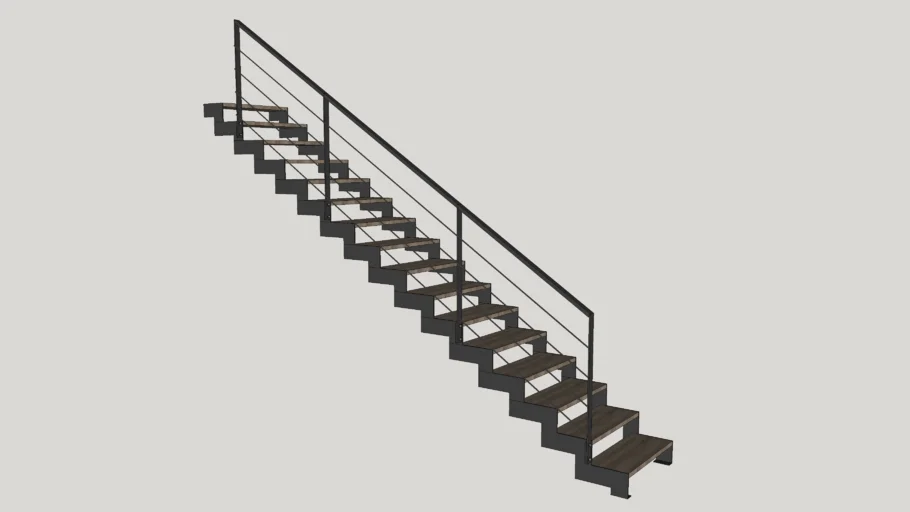 Escalier droit double limons crémaillère