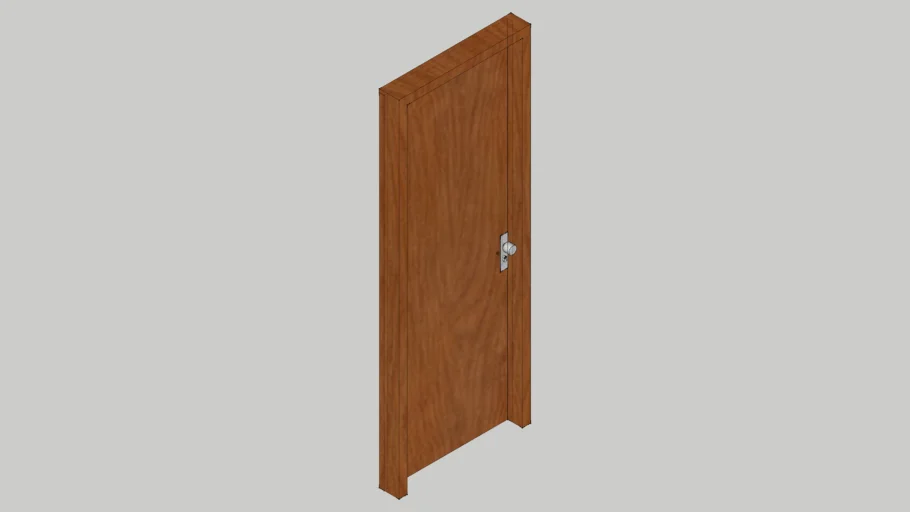 Puerta y Marco de Madera con Cerradura para Habitación