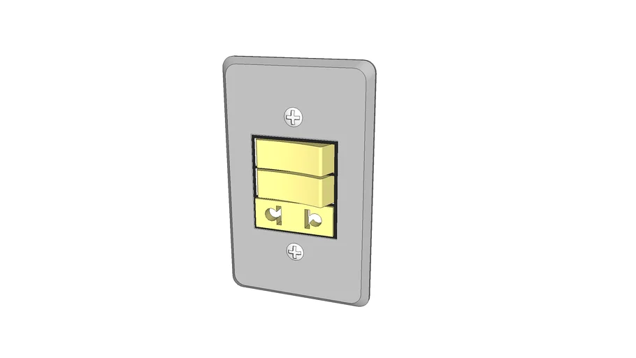 Conjunto Interruptor Duplo e Tomada Simples