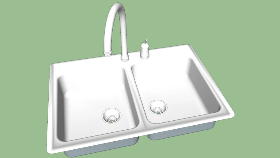 36" Simple Double Kitchen Sink