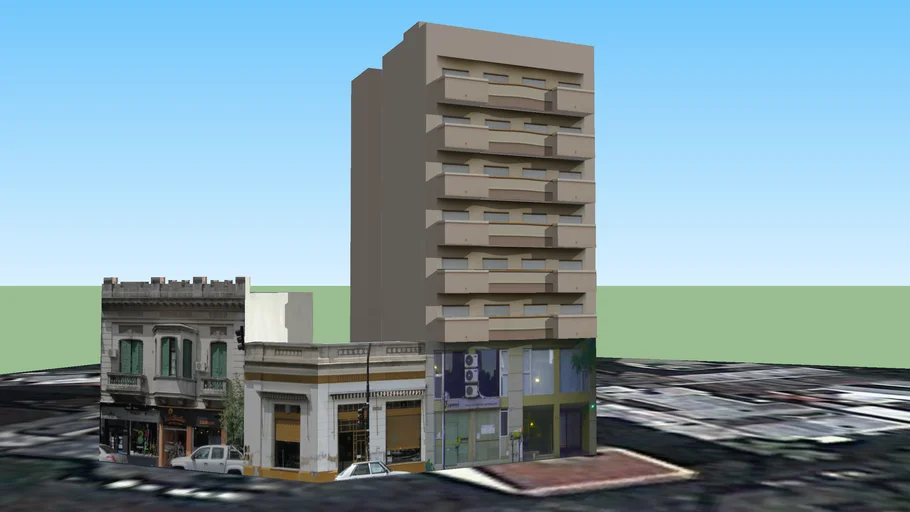 Edificio de departamentos y edificios históricos en La Plata