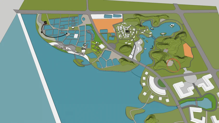 Wetland landscape planning with waterfront in Zhejiang Province