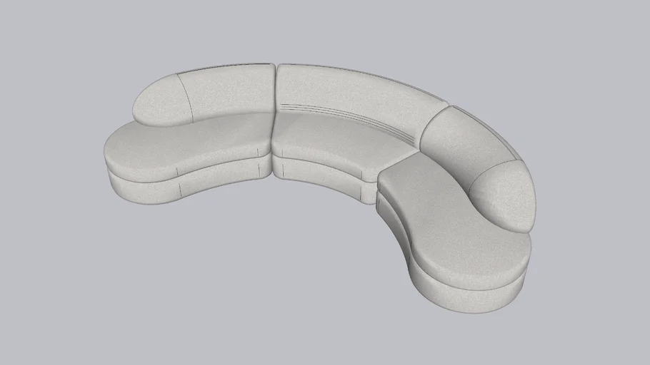 SOFA CURVO DE 3 PIEZAS