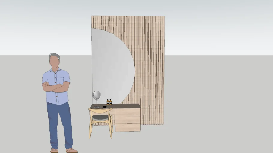 FLUTED WALL AND HALF ROUND MIRROR