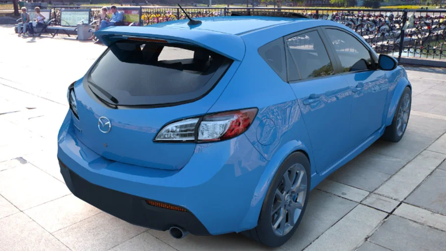 Azul electrico blue Mazda 3 hatchback + speed 
