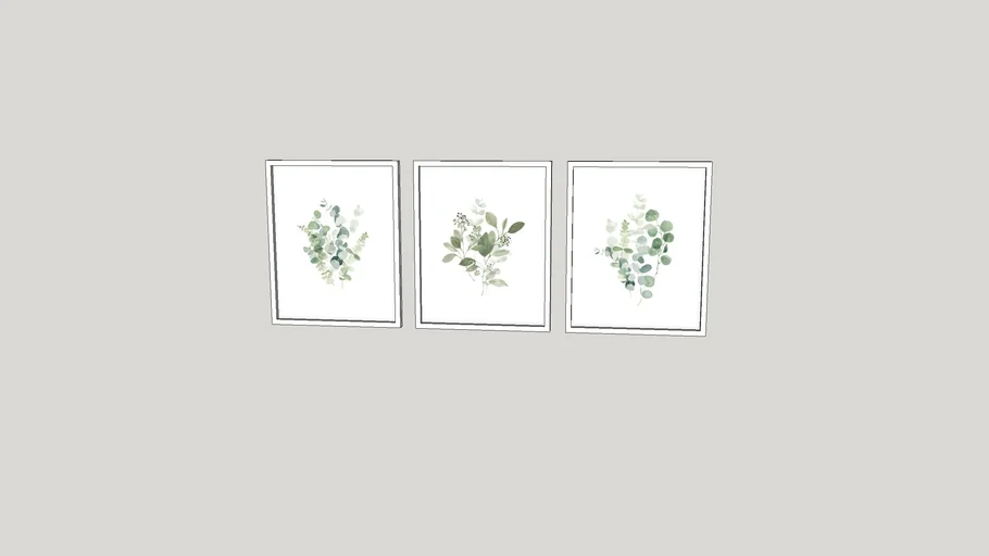 Framed Botanicals Watercolor Prints (3)