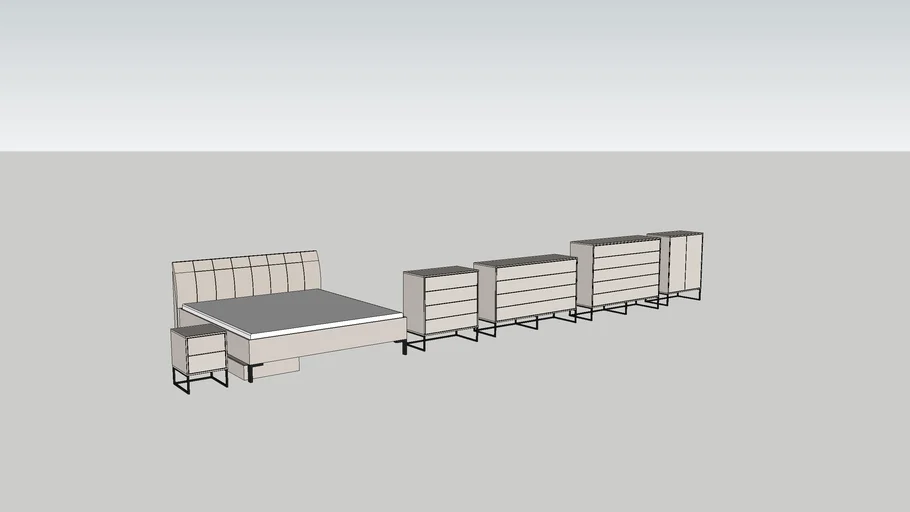 Bedroom furniture Wiemann - champagne, chrome