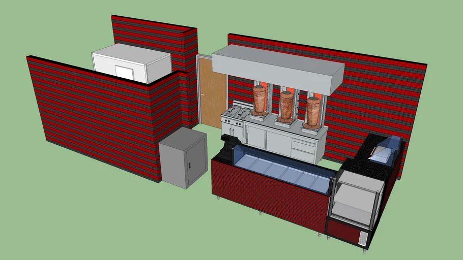 Doner Kebab Store Design | 3D Restaurant Interior & Layout Pack
