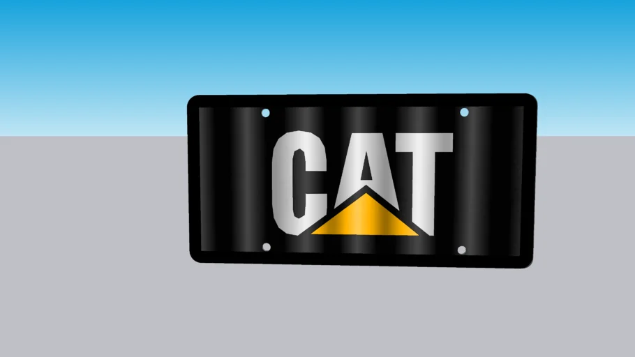 Caterpillar CAT (license plate cover) - yellow background