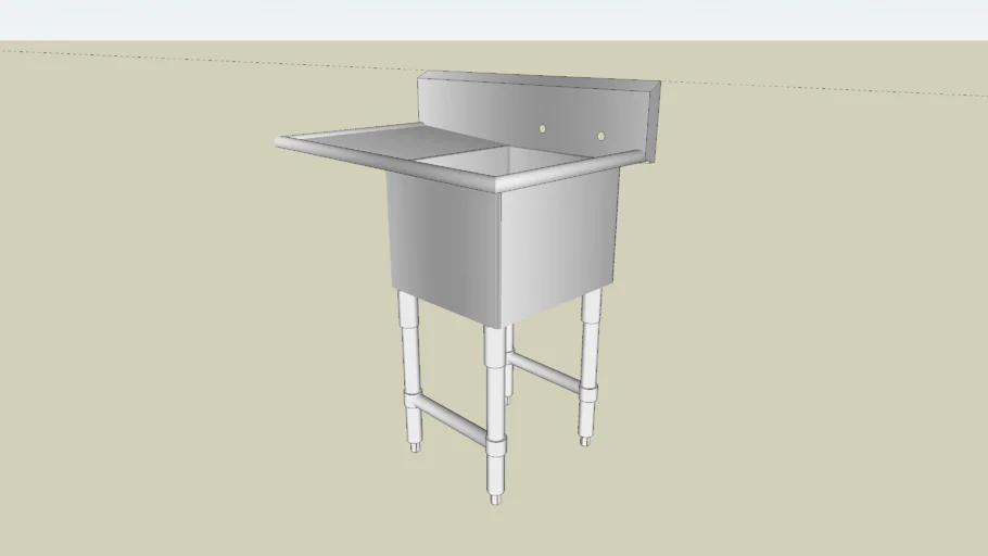 Regency 16 Gauge One Compartment Stainless Steel Commercial Sink with 1 Drainboard - 38 1/2" Long, 18" x 18" x 14" Compartment