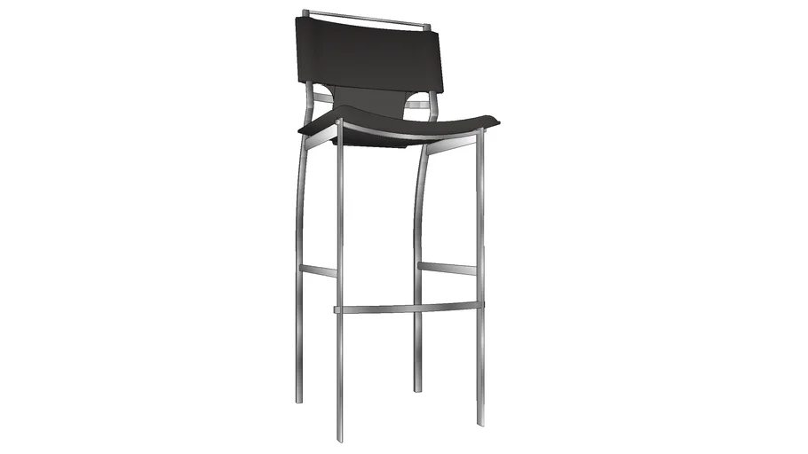 Faux Leather Counter Stool with Metal Legs